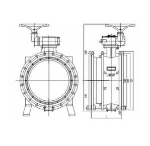 伸縮法蘭蝶閥外形結(jié)構(gòu)圖